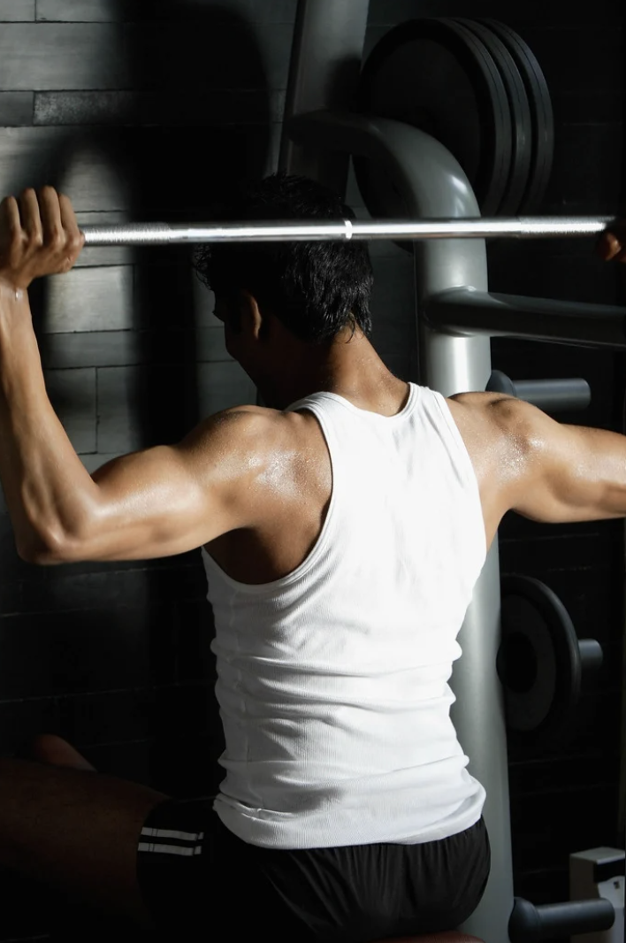 Athlete training on a cable machine